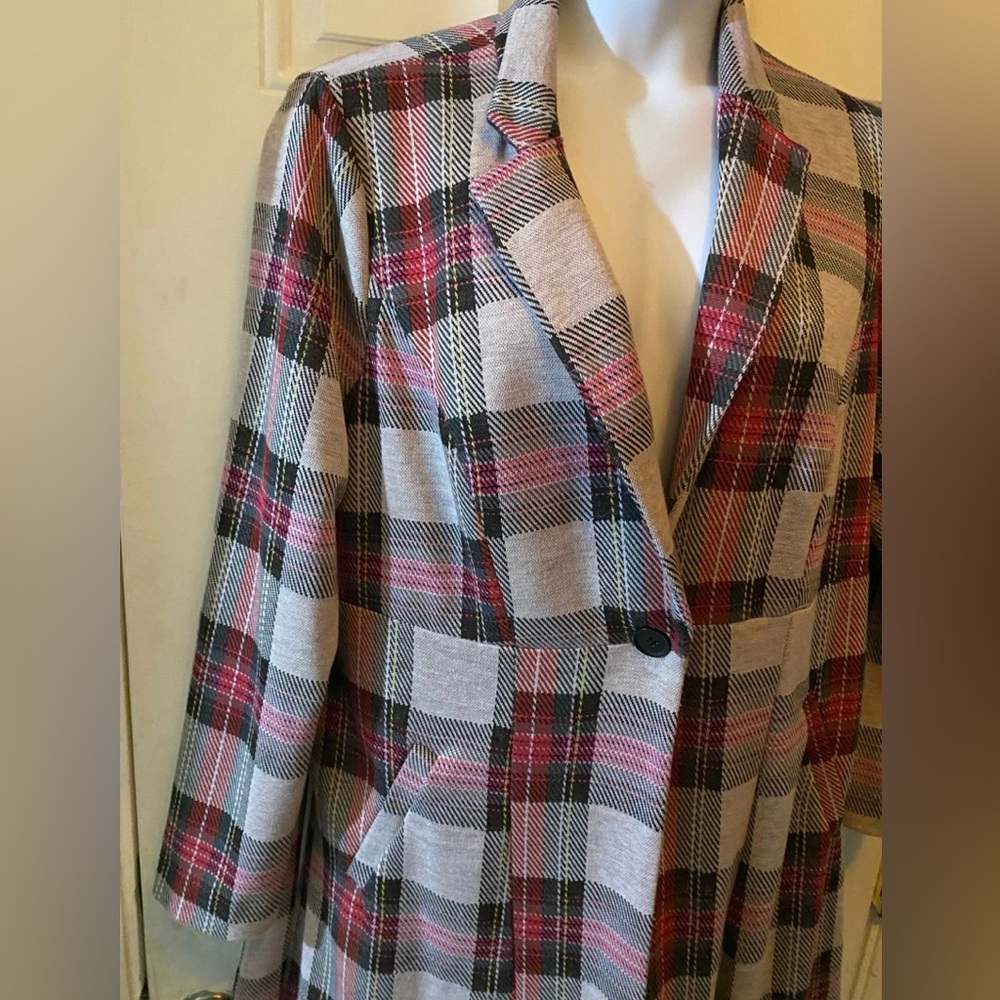 Torrid Plaid Longline Trench Coat Size 2